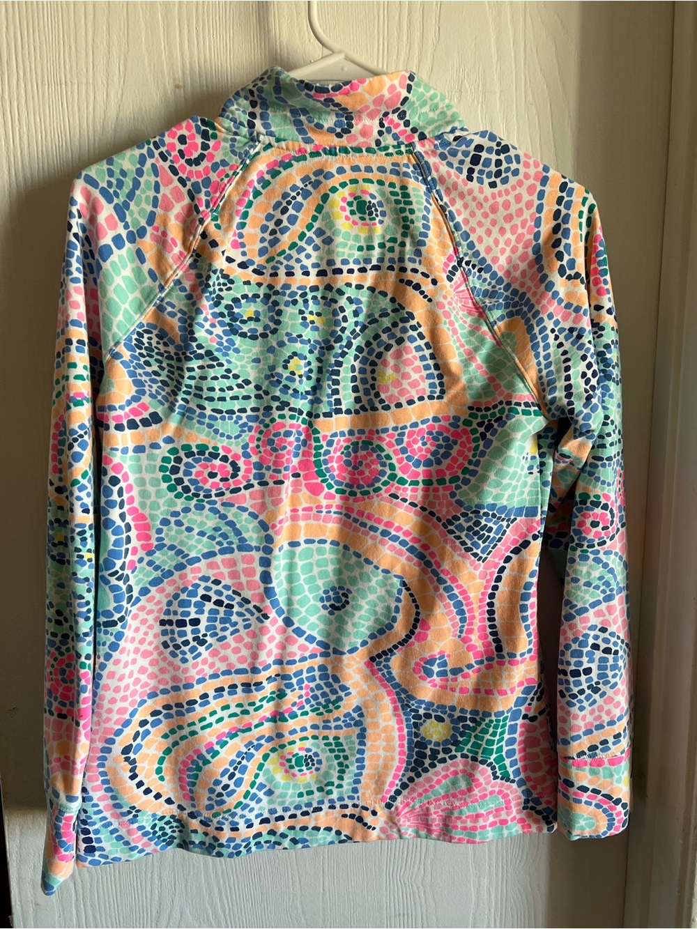 Lilly Pulitzer Skipper Popover Title Wave Mosaic 1/2 Zip Long Sleeve Size S - Picture 8 of 14